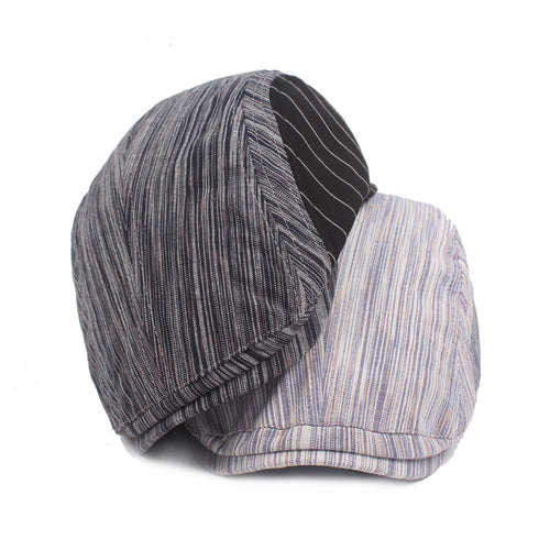 Men's Striped Flat Cap