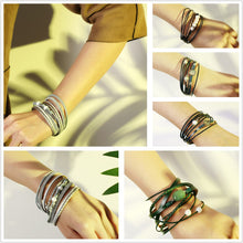 Load image into Gallery viewer, Boho Leather Wrap Bracelet