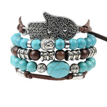 Load image into Gallery viewer, Boho Rope Turquoise Bracelet