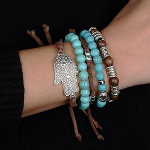 Boho Rope Turquoise Bracelet