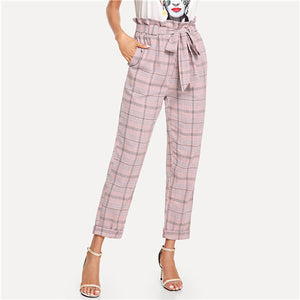 Pink Plaid Pants