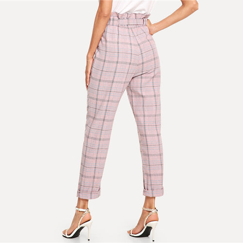 Pink Plaid Pants